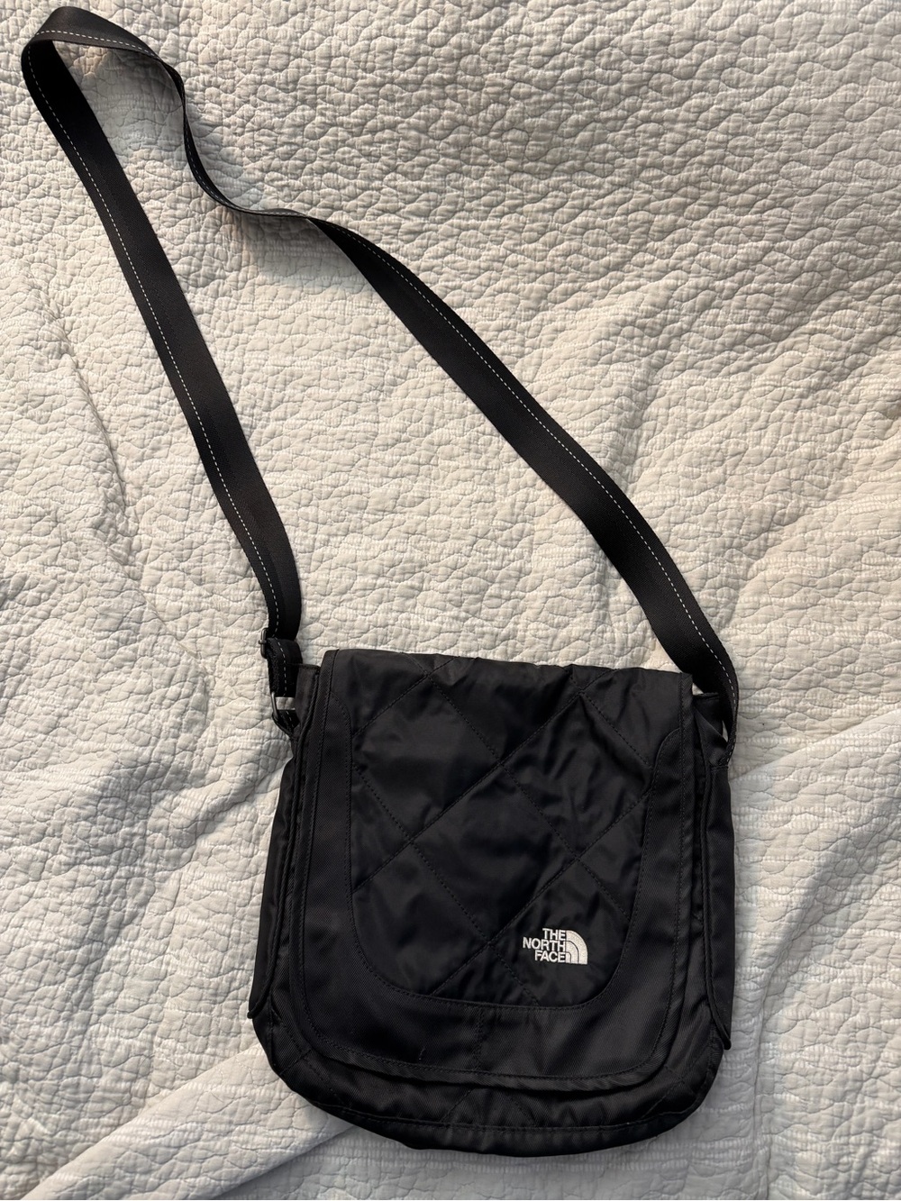 The North Face Black Quilted Messenger Crossbody